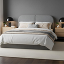 Ver mais imagens de Cabeceira Clean 1.60m para Cama Queen Design Orgânico Dobrável Estofado Linho Cinza - Lh Móveis