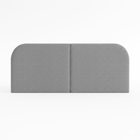 Cabeceira Estofada Clean 1.60m Dobrável Linho Design Curvo para Cama Box Cinza