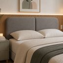 Ver imagem 6 de Cabeceira Clean 1.60m para Cama Queen Design Orgânico Dobrável Estofado Linho Cinza - Lh Móveis