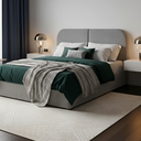 Ver imagem 5 de Cabeceira Clean 1.60m para Cama Queen Design Orgânico Dobrável Estofado Linho Cinza - Lh Móveis