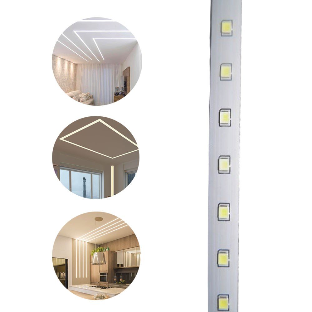 Fita de Led Branco Frio Iluminaçao Decoraçao Sanca Rebaixado Luz Casa Comercio Leva Pro Pet - 5