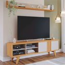 Ver imagem 3 de Rack Bancada para Tv 65' 100% Mdf Paraty Permóbili Nature/off White