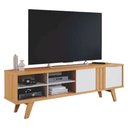 Ver imagem 1 de Rack Bancada para Tv 65' 100% Mdf Paraty Permóbili Nature/off White