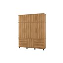 Ver imagem 1 de Roupeiro / Guarda Roupas Pris Triplex 1.90m 4 Portas e 6 Gavetas com Corrediças Telescópicas Cor Nat