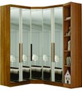 Ver imagem 2 de Modulado Closet Completo Espelhado 5 Portas 6 Gavetas - Linea-cumaru - Móveis Novo Horizonte