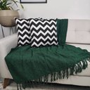 Ver imagem 2 de Manta para Sofá Verde + 2 Capas de Almofada Preta