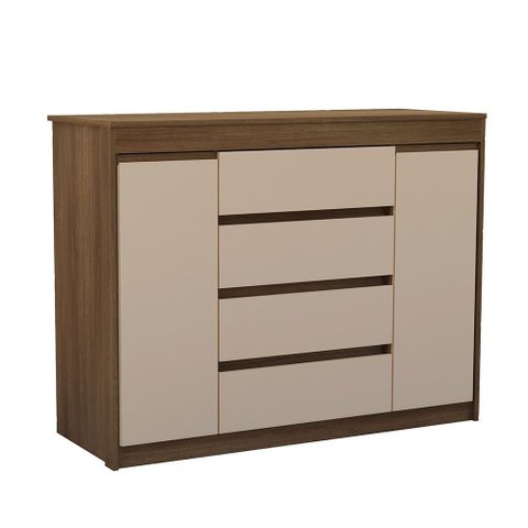 Cômoda 2 Portas 4 Gavetas com Sapateira 123cm Uni Luciane Móveis
