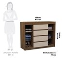 Ver imagem 3 de Cômoda 2 Portas 4 Gavetas com Sapateira 123cm Uni Luciane Móveis