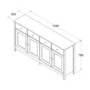 Ver imagem 4 de Balcao Buffet 4 Portas 4 Gavetas 154 Cm R626 Branco Dtall