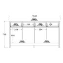 Ver imagem 6 de Balcao Buffet 4 Portas 4 Gavetas 154 Cm R626 Branco Dtall