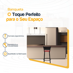 Banqueta para Bancada Banco Alto Junco Preto Balcão Cozinha Gourmet Bar Área de Lazer Piscina - 3