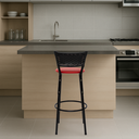Ver imagem 6 de Banqueta para Bancada Banco Alto Junco Preto Balcão Cozinha Gourmet Bar Área de Lazer Piscina