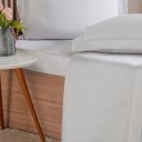 Ver imagem 3 de Jogo de Cama Queen 4 Pçs Ricamo 300 Fios 100% Algodão 160x200x40cm Cinza Fog