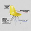 Ver imagem 3 de Conjunto 2 Cadeiras Eames Estilo Moderno em Ferro Branco com Assento Amarelo