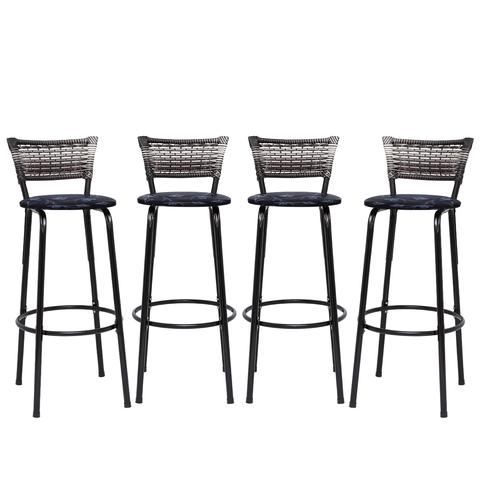 Kit 4 Banquetas Alta para Cozinha Junco Degradê Bancada Bistrô Balcão Ilhas Área Gourmet Piscina