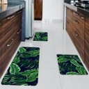 Ver imagem 2 de Kit de 3 Tapetes para Cozinha Folhagem Folhas Antiderrapante