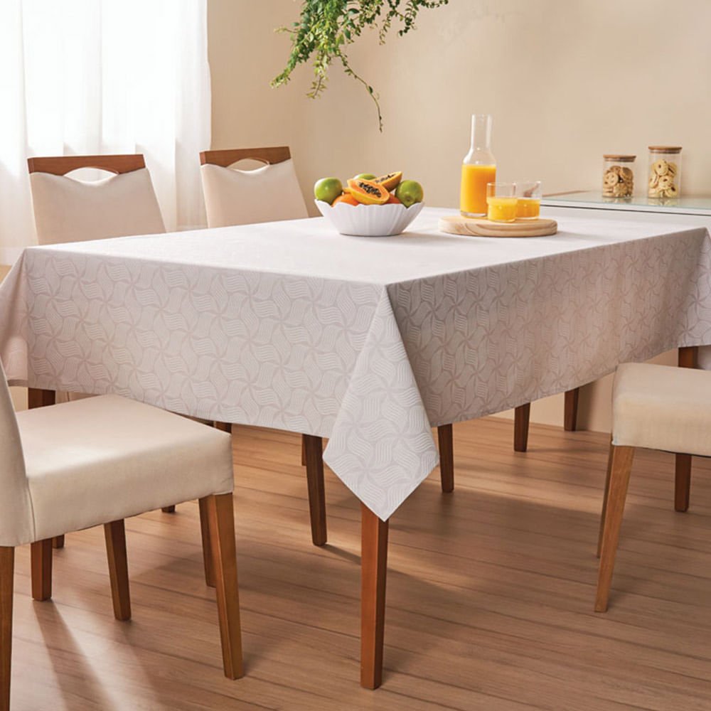 Toalha de Mesa Quadrada 4 Lugares Super Prática Copacabana 140x140cm MadeiraMadeira