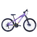 Ver imagem 1 de Bicicleta Vikingx Aro 26 Câmbios Importado 21v Aero Lilas Amarelo