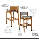 Ver imagem 4 de Kit 5 Banquetas Alta Ella em Madeira Estofada Facto Cinza Claro L96 Rmi
