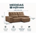 Ver imagem 2 de Sofá Retrátil e Reclinável com Molas Itália 2,00m - Castor