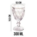 Ver imagem 6 de Jogo 6 Taças de Vidro com Borda Dourada Diamond Cor Transparente Água 300ml Class Home