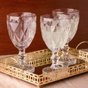Ver imagem 2 de Jogo 6 Taças de Vidro com Borda Dourada Diamond Cor Transparente Água 300ml Class Home