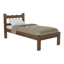 Cama Solteiro Madeira Maciça para Colchão 78/88 x 188cm Madri Multimóveis CR4141 Imbuia - 1