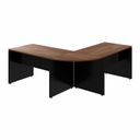 Ver imagem 4 de Mesa L Escritório 190cm X 70cm Pés Painel F5 Office Cor:nogal com Preto