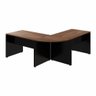 Mesa L Escritório 190cm X 70cm Pés Painel F5 Office Cor:nogal com Preto - 4