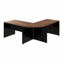 Ver imagem 4 de Mesa L Escritório 190cm X 70cm Pés Painel F5 Office Cor:nogal com Preto