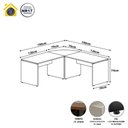 Ver imagem 2 de Mesa L Escritório 190cm X 70cm Pés Painel F5 Office Cor:nogal com Preto