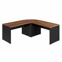 Ver imagem 3 de Mesa L Escritório 190cm X 70cm Pés Painel F5 Office Cor:nogal com Preto