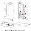 Ver imagem 2 de Jogo de Quarto Infantil Minicama com Colchão Incluso e Guarda-Roupa Ternura Multimóveis MP4825