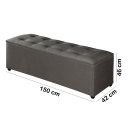 Ver imagem 5 de Recamier Baú Milão 1,50m Decorativo Premium para Cama Casal Estilo Closet Estofado Cor Cinza