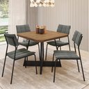 Ver imagem 1 de Conjunto Sala de Jantar 4 Cadeiras Londres Carraro Nogal