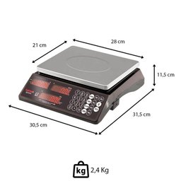 Balança Digital Balmak Quick33b 3 em 1 Cap 6/15/33kg Prato de Inox com Bateria Led Vermelho Pa2560 - 3