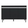 Balcão de Cozinha Manu 120cm S/ Tampo Cor Preto - AJL Móveis - 1