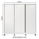 Ver imagem 3 de Guarda-Roupa Casal 100% MDF Madesa Royale 3 Portas de Correr com Pés Branco Cor:Branco