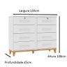 Cômoda Organizadora Para Quarto 8 Gavetas Zara - Branco - MiraRack Móveis - 4