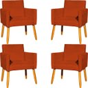 Ver imagem 1 de Kit 4 Poltrona para Sala Recepção Consultório Cadeira Nina Suede Cores Pés Palito
