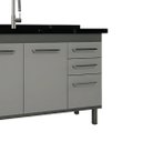 Ver imagem 4 de Gabinete de Cozinha 2 Portas Balcão 100% Mdf 114 Cm Armário:cinza Cobalto