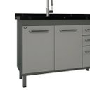 Ver imagem 3 de Gabinete de Cozinha 2 Portas Balcão 100% Mdf 114 Cm Armário:cinza Cobalto
