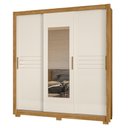 Ver imagem 1 de Guarda Roupa Casal 3 Portas de Correr e Espelho 202cm Toronto M07 Freijó/off White - Mpozenato