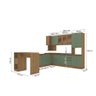 Cozinha de Canto Modulada Celeste Kappesberg 100% Mdf Nogueira/verde - 2