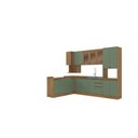 Ver imagem 3 de Cozinha de Canto Modulada Celeste Kappesberg 100% Mdf Nogueira/verde