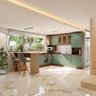 Cozinha de Canto Modulada Celeste Kappesberg 100% Mdf Nogueira/verde - 1