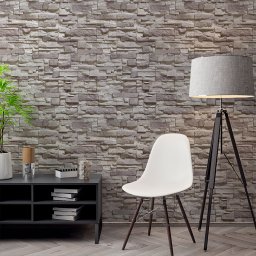 Papel de Parede Pedra Diversos Tons de Cinza - 3,00x0,50m - 3
