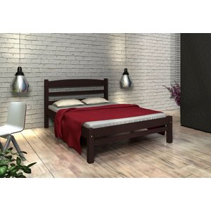 Cama de Casal Madeira Maciça cor TABACO