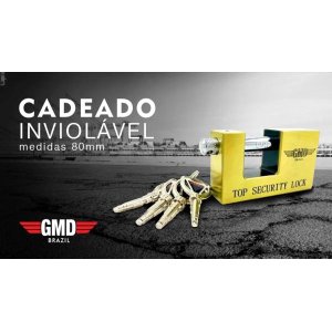 10 Cadeado Inviolavel Importado 80mm gmd