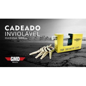 10 Cadeado Inviolável Importado 90mm gmd